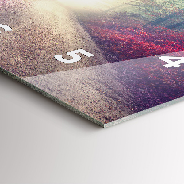 Skleněné hodiny čtvercové Podzimní cesta Lesní mlha