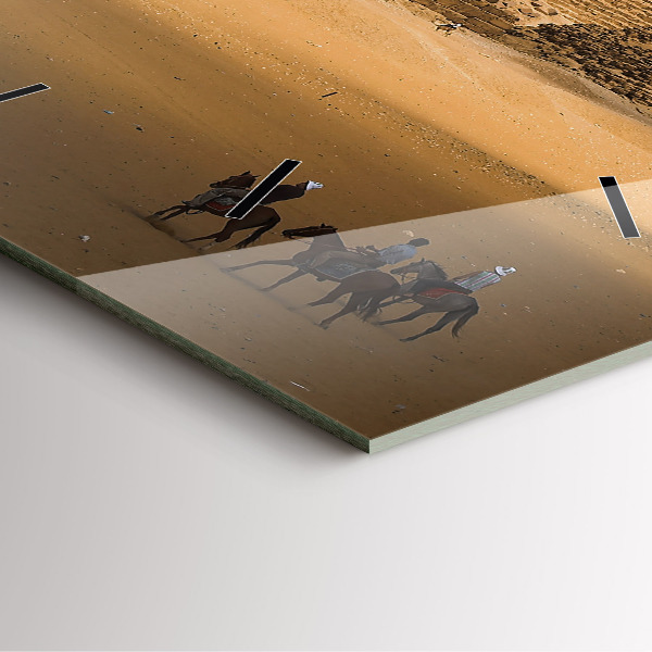 Skleněné hodiny čtvercové Pyramidy a západ slunce