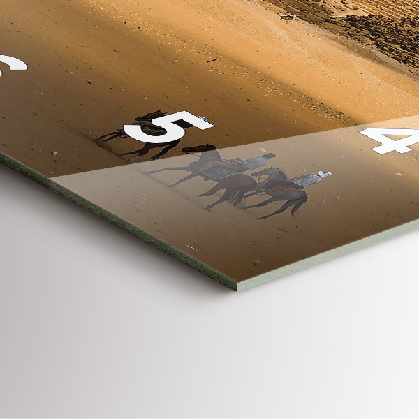 Skleněné hodiny čtvercové Pyramidy a západ slunce