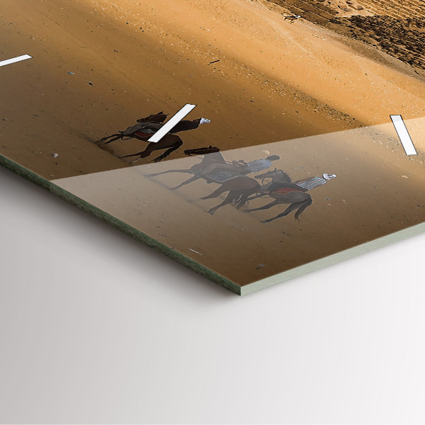 Skleněné hodiny čtvercové Pyramidy a západ slunce