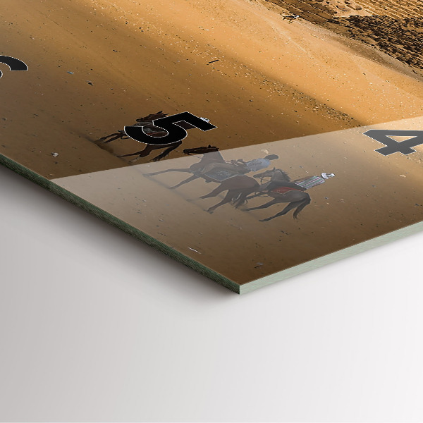 Skleněné hodiny čtvercové Pyramidy a západ slunce