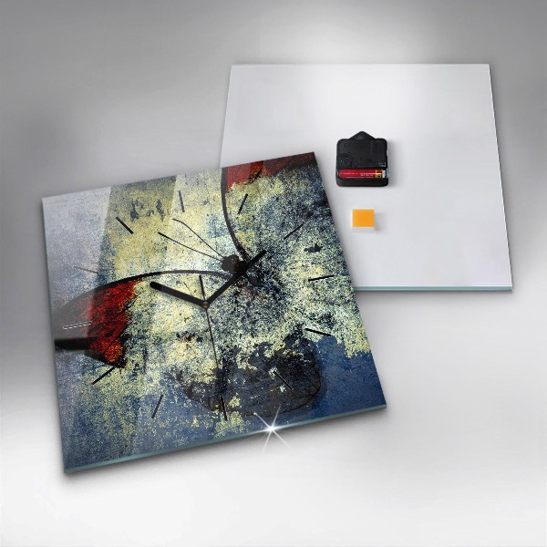 Skleněné hodiny čtvercové Motýl ve stylu vintage