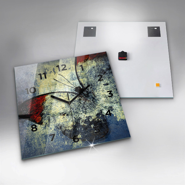 Skleněné hodiny čtvercové Motýl ve stylu vintage