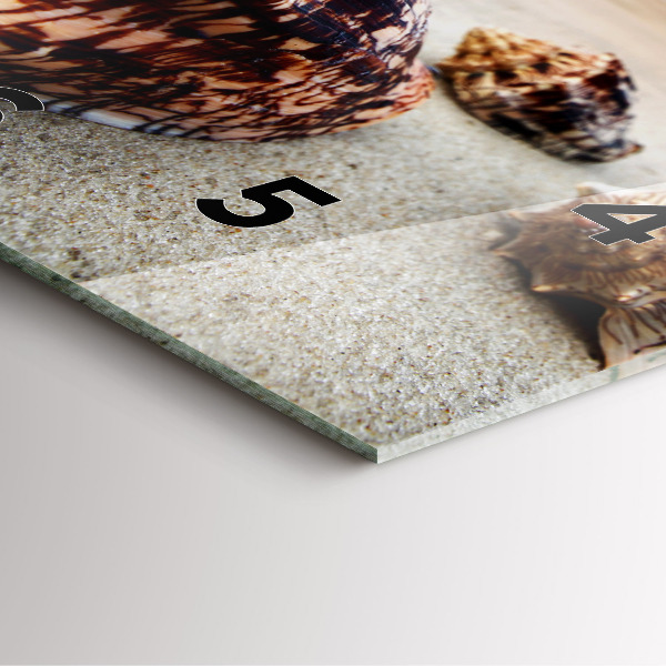 Skleněné hodiny čtvercové Mušle na pláži