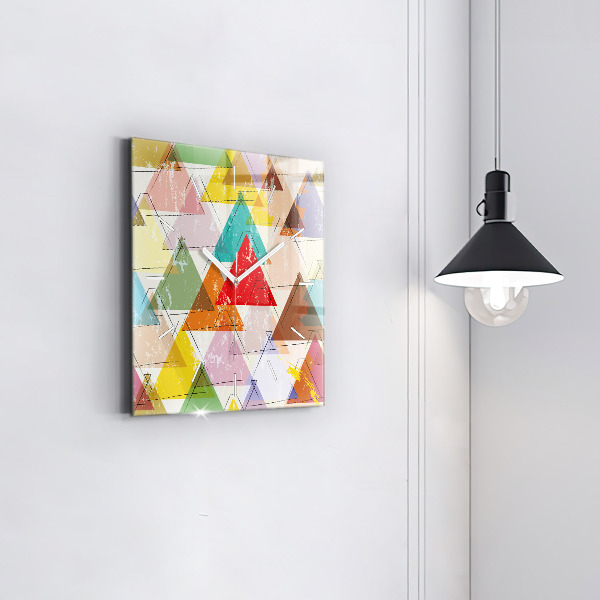 Skleněné hodiny čtvercové Geometrické trojúhelníky