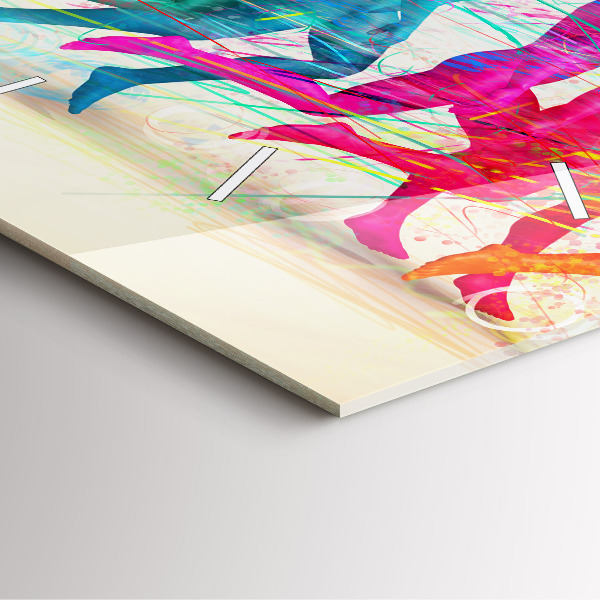 Skleněné hodiny čtvercové Barevní lidé