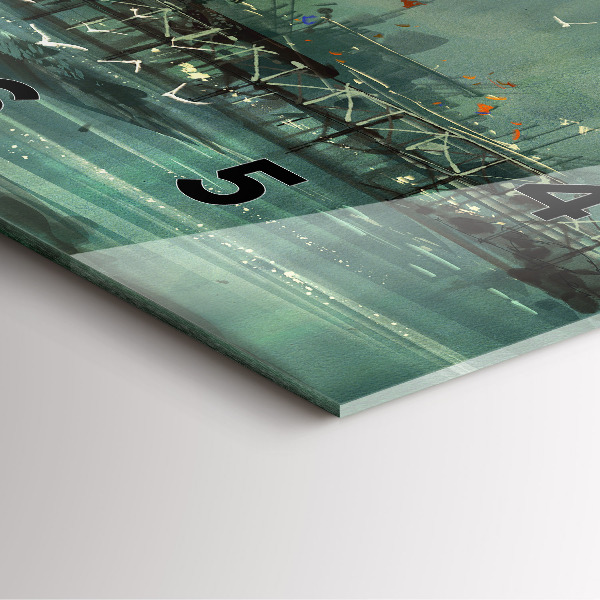 Skleněné hodiny čtvercové Rybářská vesnice