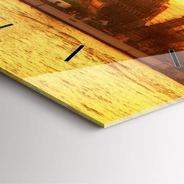 Skleněné hodiny čtvercové Wat arun Bangkok Thajsko