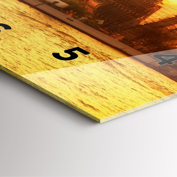 Skleněné hodiny čtvercové Wat arun Bangkok Thajsko