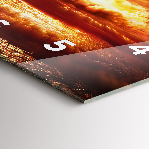 Skleněné hodiny čtvercové Výbuch atomové bomby