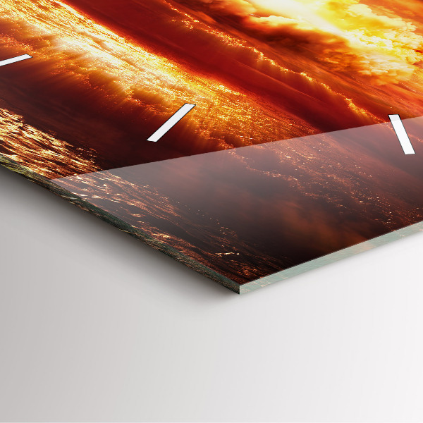 Skleněné hodiny čtvercové Výbuch atomové bomby