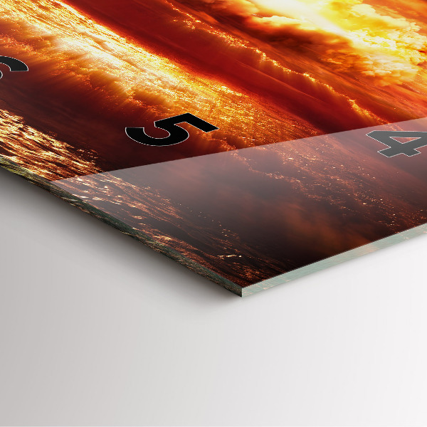 Skleněné hodiny čtvercové Výbuch atomové bomby