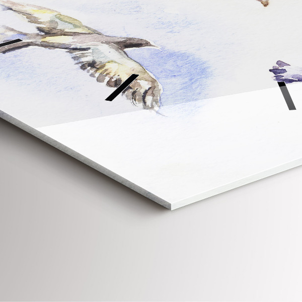 Skleněné hodiny čtvercové Letící ptáci