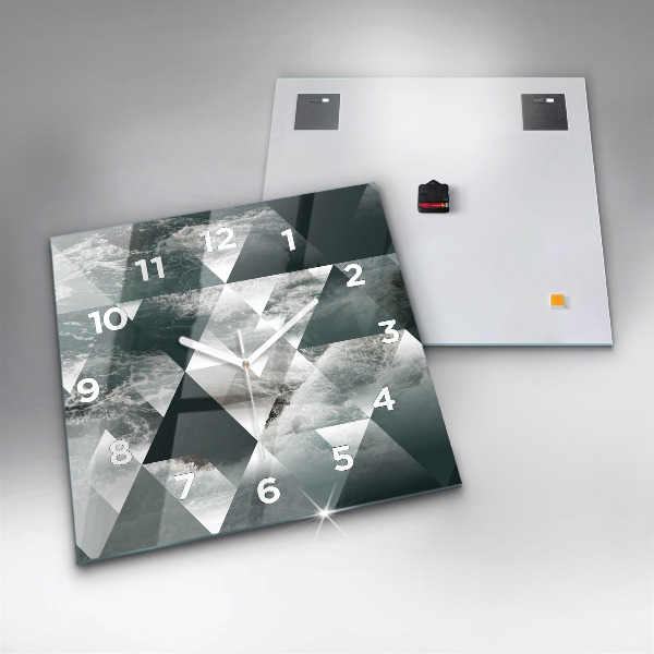 Skleněné hodiny čtvercové Abstraktní mořské vlny