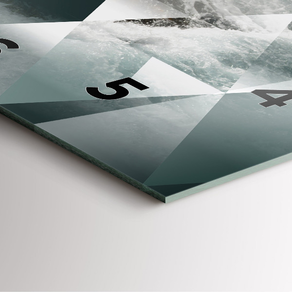 Skleněné hodiny čtvercové Abstraktní mořské vlny