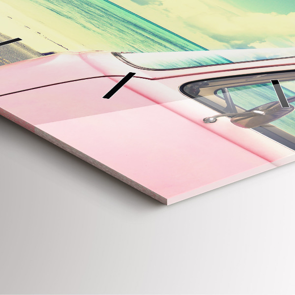 Skleněné hodiny čtvercové Auto se surfovacím prknem