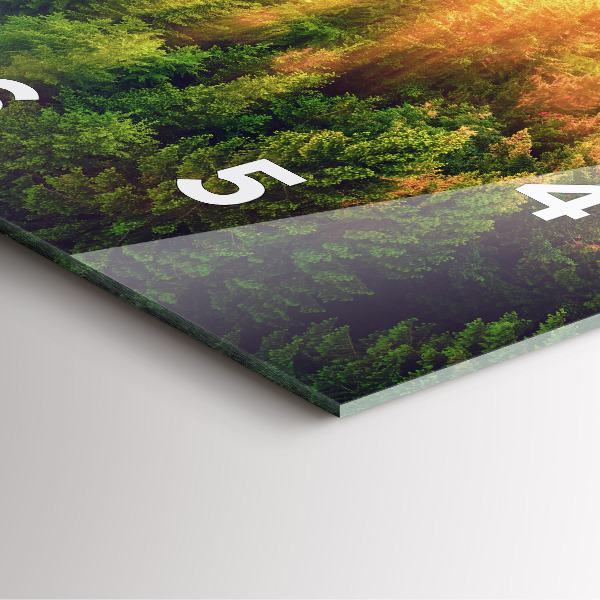 Skleněné hodiny čtvercové Západ slunce nad kopci