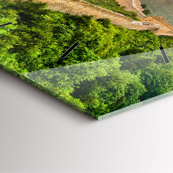 Skleněné hodiny čtvercové Velká čínská zeď