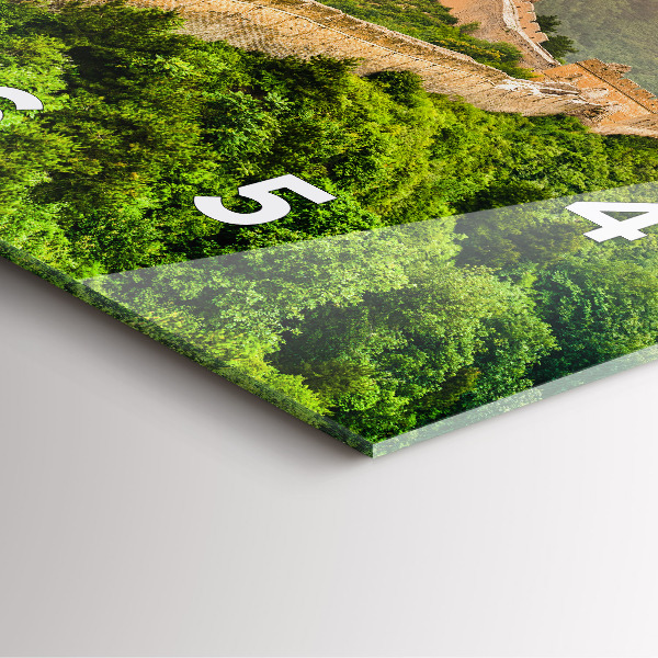 Skleněné hodiny čtvercové Velká čínská zeď