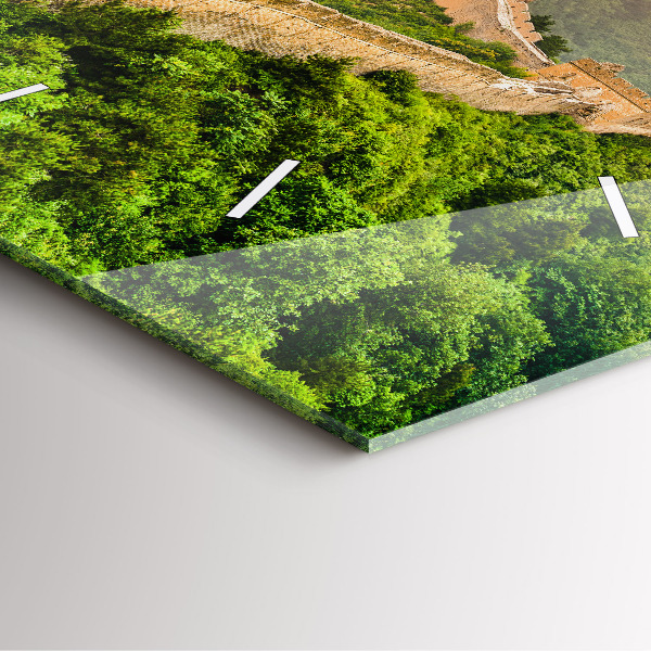 Skleněné hodiny čtvercové Velká čínská zeď