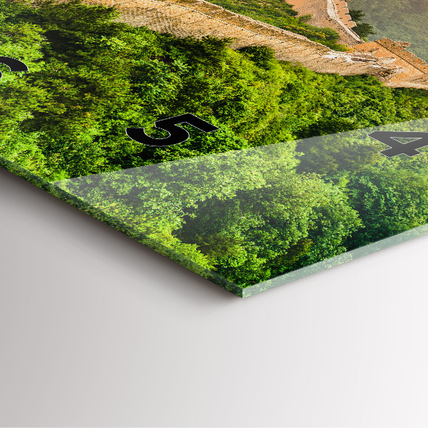 Skleněné hodiny čtvercové Velká čínská zeď