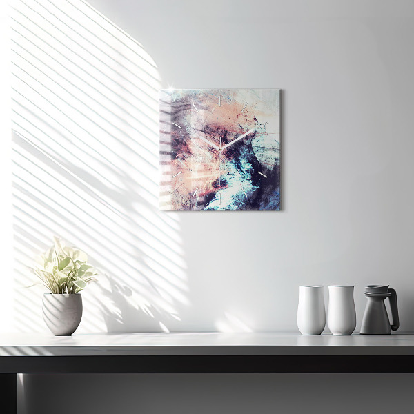 Skleněné hodiny čtvercové Abstraktní obraz