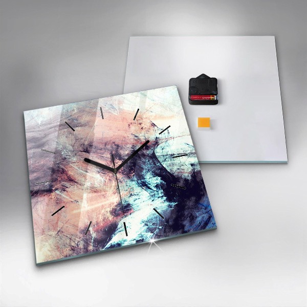 Skleněné hodiny čtvercové Abstraktní obraz