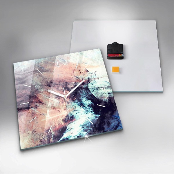 Skleněné hodiny čtvercové Abstraktní obraz