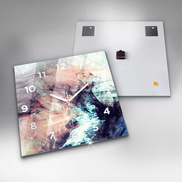 Skleněné hodiny čtvercové Abstraktní obraz