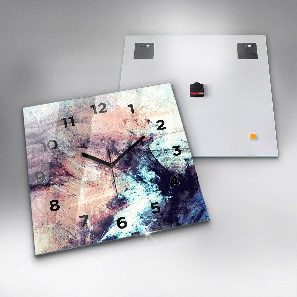Skleněné hodiny čtvercové Abstraktní obraz