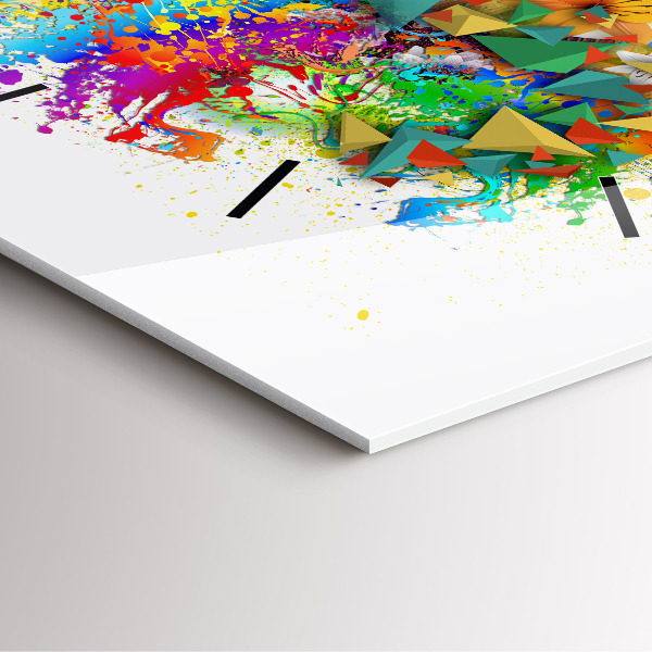 Skleněné hodiny čtvercové Květinová harmonie s motýly