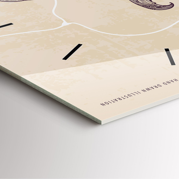 Skleněné hodiny čtvercové Muž s dýmkou