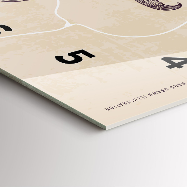 Skleněné hodiny čtvercové Muž s dýmkou