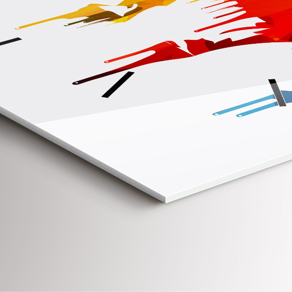 Skleněné hodiny čtvercové Barevný malovaný slon