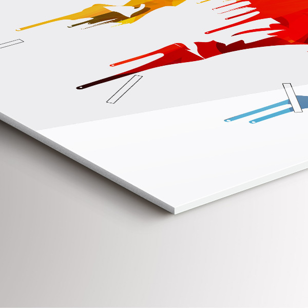 Skleněné hodiny čtvercové Barevný malovaný slon