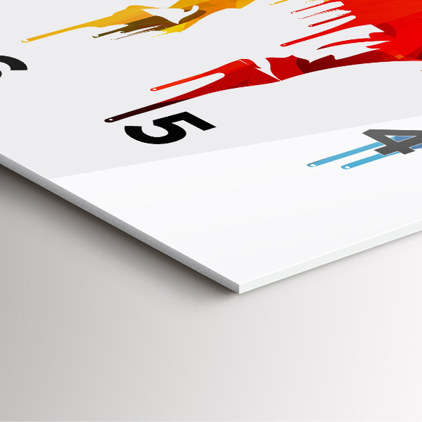 Skleněné hodiny čtvercové Barevný malovaný slon