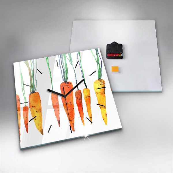 Skleněné hodiny čtvercové Ilustrace mrkve