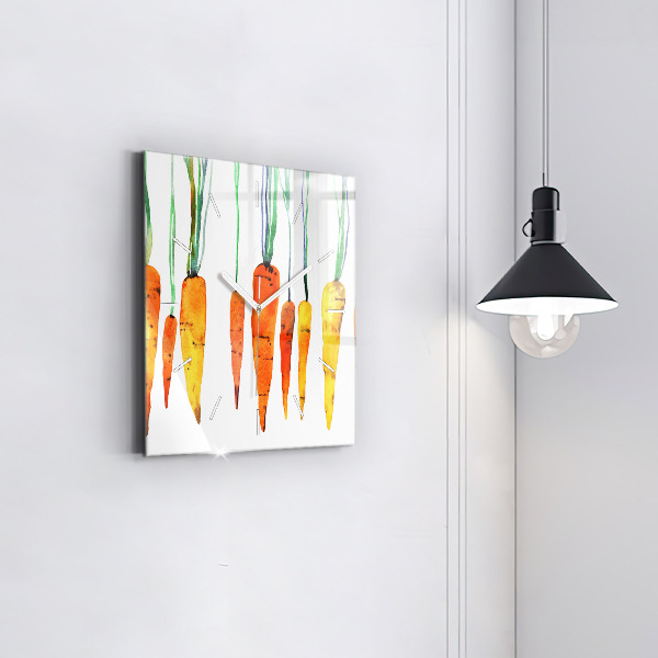 Skleněné hodiny čtvercové Ilustrace mrkve