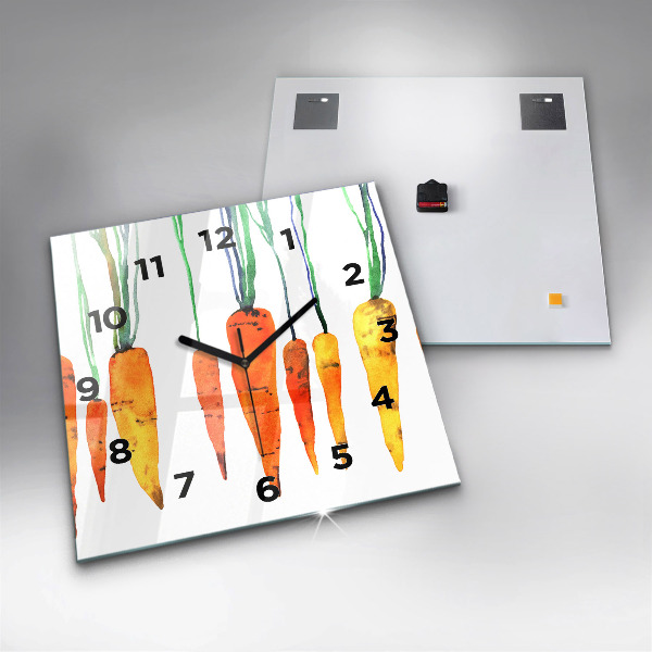 Skleněné hodiny čtvercové Ilustrace mrkve