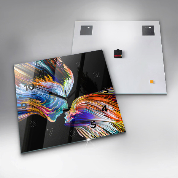 Skleněné hodiny čtvercové Emocionální umění