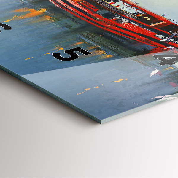 Skleněné hodiny čtvercové Rybářská loď v přístavu