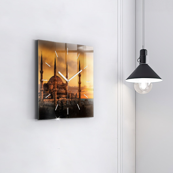 Skleněné hodiny čtvercové Istanbulská mešita
