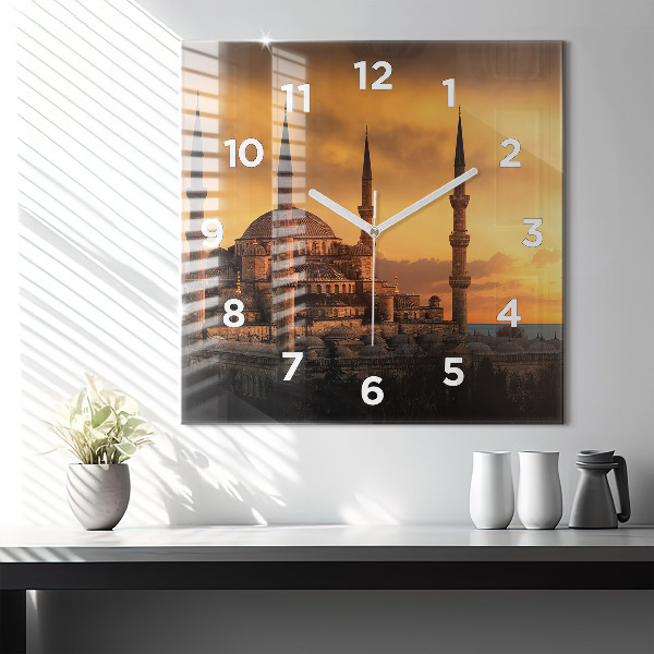 Skleněné hodiny čtvercové Istanbulská mešita