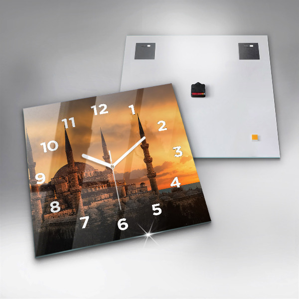 Skleněné hodiny čtvercové Istanbulská mešita