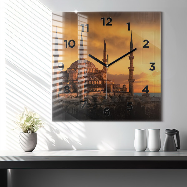 Skleněné hodiny čtvercové Istanbulská mešita