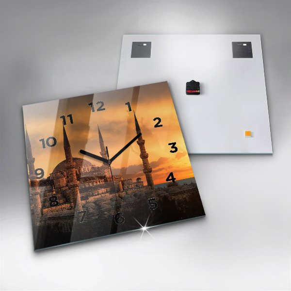 Skleněné hodiny čtvercové Istanbulská mešita