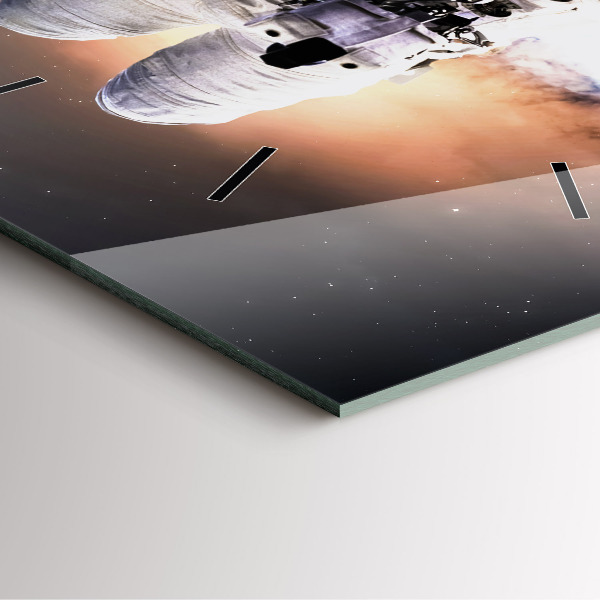 Skleněné hodiny čtvercové Astronaut ve vesmíru