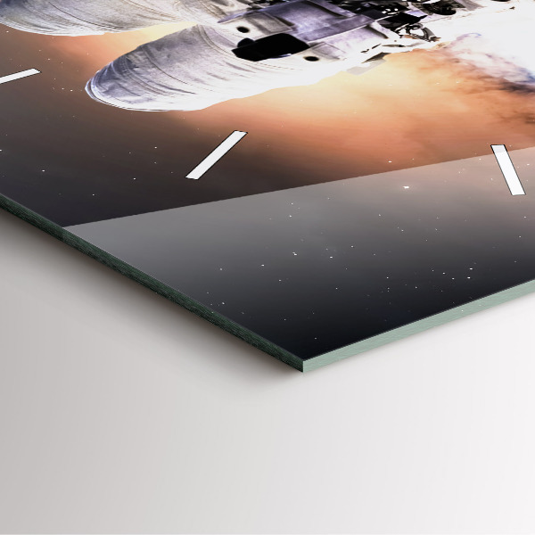 Skleněné hodiny čtvercové Astronaut ve vesmíru