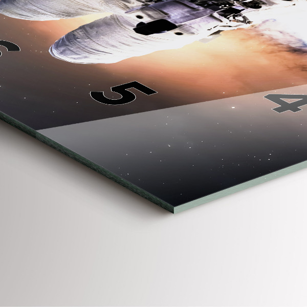 Skleněné hodiny čtvercové Astronaut ve vesmíru