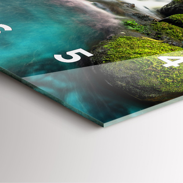 Skleněné hodiny čtvercové Thajský vodopád